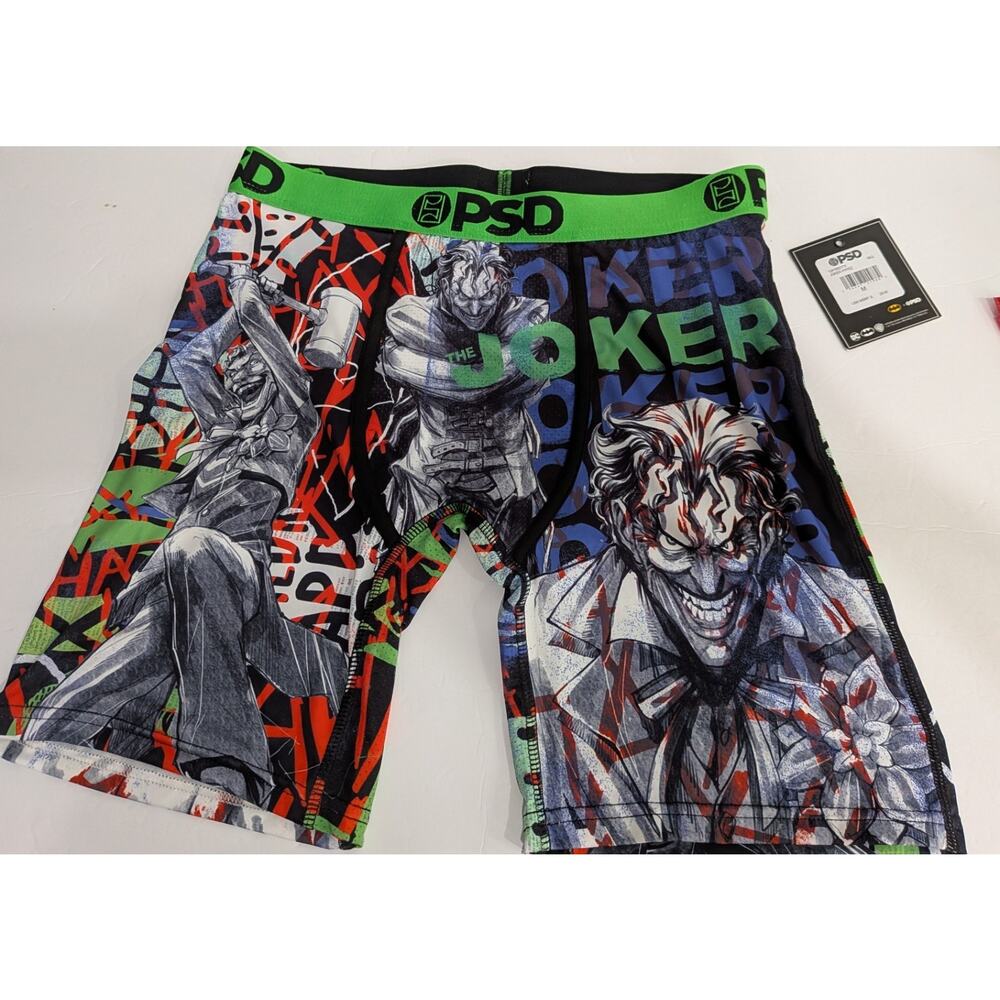 PSD Underwear Mens Medium DC Comics Batman The Joker Boxer Briefs Micromesh 7"